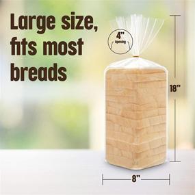 img 2 attached to 🍞 Premium 120 Pack Clear Plastic Bread Bags with Ties - Heavy Duty for Homemade or Bakery Loaves - Reusable Storage Packaging for Large 8” x 4” x 18” Bread - Ultimate Bread Wrappers