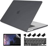 🖥️ dongke matte black hard shell case & keyboard cover for macbook pro 13 inch 2020 (model a2338 m1, a2251, a2289) - provides touch bar & touch id compatibility logo