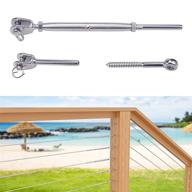 🔧 muzata cable railing kit 1/8" swage toggle turnbuckle hardware - t316 stainless steel for wood post woodeasy system - angle 180° adjustable for stairs, deck, with 20 cable lines - ck08, ca4, ca5 logo