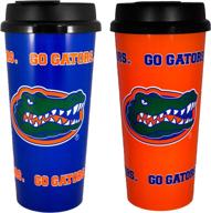 stay hydrated in style with whirley drink works gameday novelty ncaa florida gators insulated travel tumbler – 16 oz, no spill flip lid (2 piece kit) logo