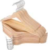 👔 elong home solid wooden hangers 20 pack - natural wood suit hangers with chrome swivel hook - premium quality clothes hangers for shirts, coats, jackets, and dresses логотип