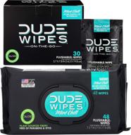 мокрые салфетки dude wipes, можно смывать: стартовый набор mint chill с эфирными маслами, комбо для дома и на выезде логотип