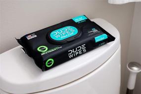 img 1 attached to Мокрые салфетки Dude Wipes, можно смывать: стартовый набор Mint Chill с эфирными маслами, комбо для дома и на выезде