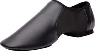elastic slip-on jazz dance shoe made of leather for women and men logo