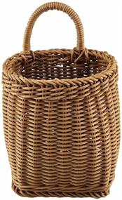 img 4 attached to 🌿 Hanging Woven Storage Basket for Plants, Keys, Sunglasses, Wallet – Decorative Wall Organizer, Fern Wall Basket Planter