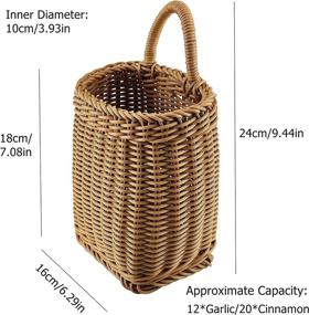 img 1 attached to 🌿 Hanging Woven Storage Basket for Plants, Keys, Sunglasses, Wallet – Decorative Wall Organizer, Fern Wall Basket Planter