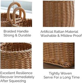 img 2 attached to 🌿 Hanging Woven Storage Basket for Plants, Keys, Sunglasses, Wallet – Decorative Wall Organizer, Fern Wall Basket Planter