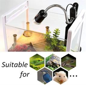 img 2 attached to 🐢 Aquarium Stand & Reptile Lamp Stand for E27 Lamp Holder - Ideal for Pet UVB & Ceramic Heating Bulbs (1, Black)