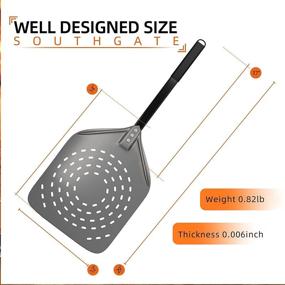 img 1 attached to Premium Metal Perforated Pizza Peel - 100% Food Grade Stainless Steel 12 x 14 Inch Pizza Paddle - 29 inch Overall with Hard Anodizing Aluminum Surface