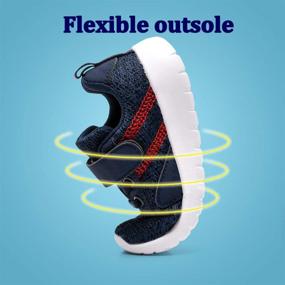 img 3 attached to 👟 DADAWEN Lightweight Breathable Sneakers for Toddler/Little Kid Boys and Girls: Strap Athletic Tennis Shoes for Running and Walking