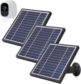 img 4 attached to 🔒 Enhance Arlo Pro 2 Surveillance: iTODOS 3 Pack Solar Panels with 11.8Feet Power Cord and Adjustable Mount (Black)