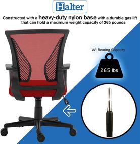 img 3 attached to 💺 Red HALTER Gaming Mesh Desk Chair with Adjustable Ergonomics, Armrests, and Wing Lumbar Support - Ideal for Home Office or Gaming