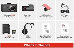 img 2 attached to 📸 THINKWARE X700 Dual Dash Cam: Front and Rear 1080P FHD Car Camera with G-Sensor, Sony Sensor, GPS, and Night Vision – Includes 16GB & Optional Parking Mode