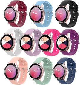 img 4 attached to 🌈 HSWAI 10 Цветов Силиконовый Спортивный Ремешок, Совместимый с Samsung Galaxy Watch Active 2 (40мм 44мм) / Galaxy Watch 4 (40мм 44мм) / Classic (42мм 46мм) - 20мм Ремешки для Мужчин и Женщин с Быстрым Снятием