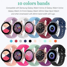 img 3 attached to 🌈 HSWAI 10 Цветов Силиконовый Спортивный Ремешок, Совместимый с Samsung Galaxy Watch Active 2 (40мм 44мм) / Galaxy Watch 4 (40мм 44мм) / Classic (42мм 46мм) - 20мм Ремешки для Мужчин и Женщин с Быстрым Снятием