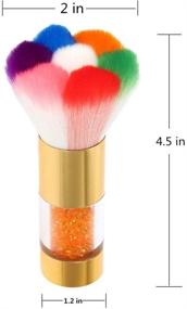 img 1 attached to 💅 Anself Nail Art Dust Remover Brush - Soothing Gold Nail Cleaner for Acrylic Gel, UV Nail Powder, Rhinestones, and Makeup Application