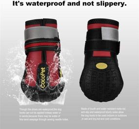 img 3 attached to 🐾 Cocopet Waterproof Dog Boots: Reflective, Anti-Slip Shoes for Medium-Large Dogs with Paw Protection (4 PCS)