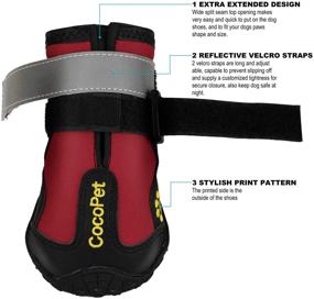 img 2 attached to 🐾 Cocopet Waterproof Dog Boots: Reflective, Anti-Slip Shoes for Medium-Large Dogs with Paw Protection (4 PCS)