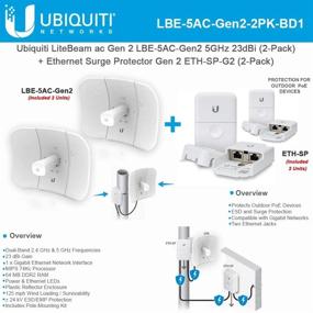 img 1 attached to LBE-5AC-Gen2 LiteBeam ac Gen 2 5GHz Airmax CPE (2-Pack) with 2X2 MIMO, 23dBi 450+ Mbps, and Ethernet Surge Protector ETH-SP for Superior Outdoor High-Speed Connectivity (2-Pack)