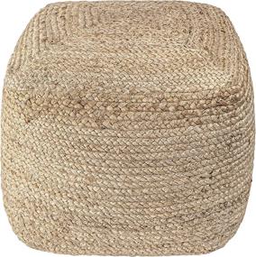 img 1 attached to 🪑 nuLOOM Cork Braided Solid Jute Filled Ottoman Pouf: Eco-Friendly and Versatile Seating Solution