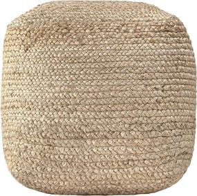 img 2 attached to 🪑 nuLOOM Cork Braided Solid Jute Filled Ottoman Pouf: Eco-Friendly and Versatile Seating Solution