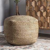 🪑 nuloom cork braided solid jute filled ottoman pouf: eco-friendly and versatile seating solution logo