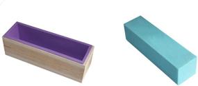 img 1 attached to DOYOLLA Silicone Soap Loaf Molds with Wooden Box and Covers for Homemade Soap Production - Set of 2, Total 84oz Capacity, Random Color