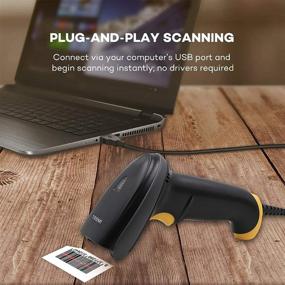 img 1 attached to 🔍 TEEMI 2D Barcode Scanner: USB Wired Handheld Automatic QR Data Matrix PDF417 Bar Codes Imager for Mobile Payment and Computer Screen Scan - Windows, Mac, Linux PC POS Supported (No Stand)