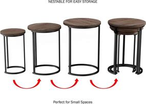 img 1 attached to 🪑 Modern Woodgrain Round Nesting Set of 3 with Black Base - Luxurious Home Furniture for Living Room Coffee Tables or Nightstands - Accent Décor for Enhanced SEO