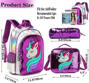 img 3 attached to 🦄 Sparkling Unicorn Reversible Backpack: Vibrant Lightweight Kids' Furniture, Decor & Storage Solution