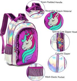 img 2 attached to 🦄 Sparkling Unicorn Reversible Backpack: Vibrant Lightweight Kids' Furniture, Decor & Storage Solution