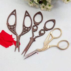 img 3 attached to YICBOR Embroidery Scissors Vintage Scissor 3Pcs