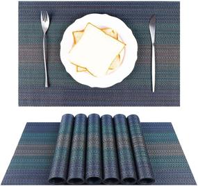 img 4 attached to YeaBerr Placemats Non Slip Heat Resistant Washable
