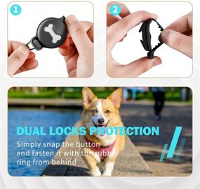 img 2 attached to EUEHIE Pet Collar Protective Case for AirTag - Anti-Scratch Secure Holder for Pet Leash - Lightweight Black Cover for AirTag