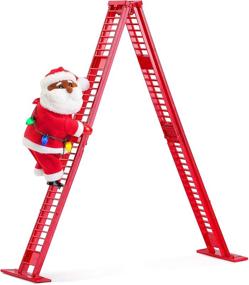 img 1 attached to 🎅 17-Inch Black Santa Plush - Mr. Christmas Climber