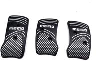 🚗 black aluminium non-slip sport pedal brake pad covers for manual cars - set of 3 (black) logo
