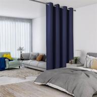 🔒 lordtex navy room divider curtains: ultimate privacy & soundproofing solution for living room, bedroom, or sliding patio door - 1 panel, 4.3ft x 7ft logo