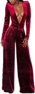 pleuche high waist jumpsuits sleeves elegant women's clothing in jumpsuits, rompers & overalls logo