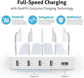 img 1 attached to 🔌 Зарядная станция SooPii: Зарядное устройство на 4 порта с 6 кабелями для нескольких устройств - телефоны, планшеты и многое другое