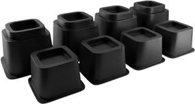 img 2 attached to Home Intuition Heavy Duty Adjustable Furniture Bed Risers - 3, 5 or 8.7-Inch, 4 Pack, 8-Piece Set (Black)