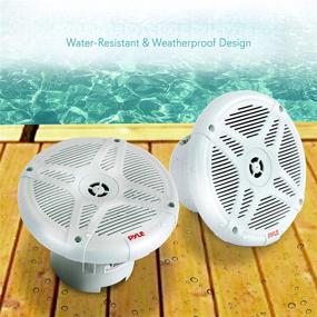 img 1 attached to 🔊 Waterproof 6.5-Inch Marine Speakers (Pair) - 2-Way Outdoor Audio Dual Stereo Sound System with 600W Power, Low Profile Design - Pyle PLMR652W (White)