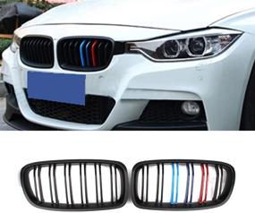 img 4 attached to 🚘 F30 Grille, Gloss M Color ABS Front Replacement Kidney Grill for BMW 3 Series F30 F31