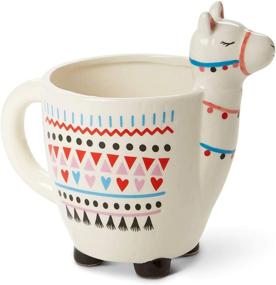 img 2 attached to 🦙 Large Animal Shaped Coffee Mugs: Hand Printed White Ceramic Cups with Printed Sayings - 11-18.6 oz. Cute Handmade Llama Design