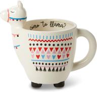 🦙 large animal shaped coffee mugs: hand printed white ceramic cups with printed sayings - 11-18.6 oz. cute handmade llama design logo