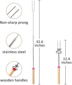 img 3 attached to 🔥 Coindivi Marshmallow Roasting Sticks Set of 8 - Smores Skewers Telescoping Rotating Forks for Fire Pit, Campfire & Outdoor Fireplace - Hot Dog, Multicolored Extendable Steel Forks - 32 Inch - Camping Accessories