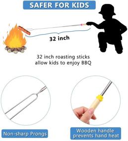 img 2 attached to 🔥 Coindivi Marshmallow Roasting Sticks Set of 8 - Smores Skewers Telescoping Rotating Forks for Fire Pit, Campfire & Outdoor Fireplace - Hot Dog, Multicolored Extendable Steel Forks - 32 Inch - Camping Accessories