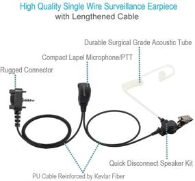 img 2 attached to 🎧 Highly Durable Single Wire Earpiece for Enhanced Communication on Motorola Vertex Radios VX-261, VX-231, VX-210, VX-264, VX-351, VX-354, VX-424, VX-451, VX-454, VX-459, EVX-261, EVX-531, EVX-534, and EVX-539 - Includes Acoustic Tube Headset