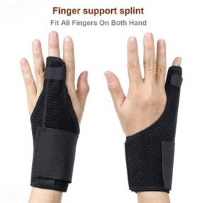 img 1 attached to 🖐️ Ultrafun Trigger Finger Splint Brace: Effective Support for Wrist and Thumb Fractures, Carpal Tunnel, Arthritis, Tendonitis - Pain Relief Brace Sleeves (Black)