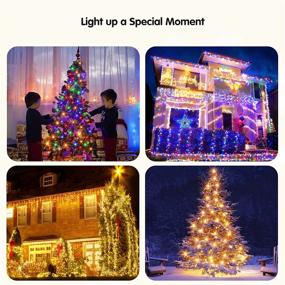 img 3 attached to 🎄 300 LED 108FT Color Changing Outdoor Christmas Lights - Warm White & Multi Color, 11 Modes Connectable Plug-In String Lights with Remote Control for Christmas Decorations, Christmas Tree Lights