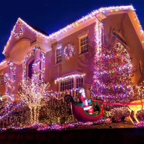 img 2 attached to 🎄 300 LED 108FT Color Changing Outdoor Christmas Lights - Warm White & Multi Color, 11 Modes Connectable Plug-In String Lights with Remote Control for Christmas Decorations, Christmas Tree Lights